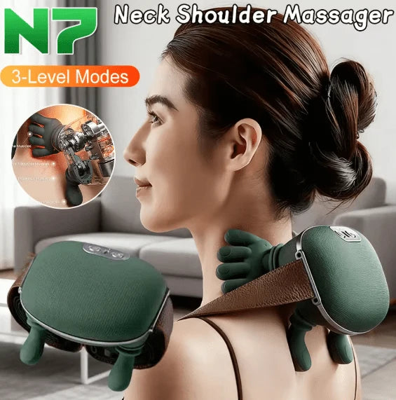 Shoulder & Neck Massager – Portable Dual-Palm Kneading Massager for Neck | AMNARA
